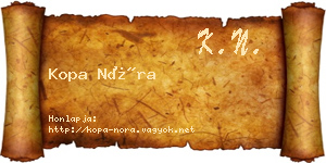 Kopa Nóra névjegykártya