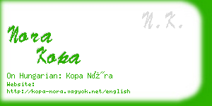 nora kopa business card